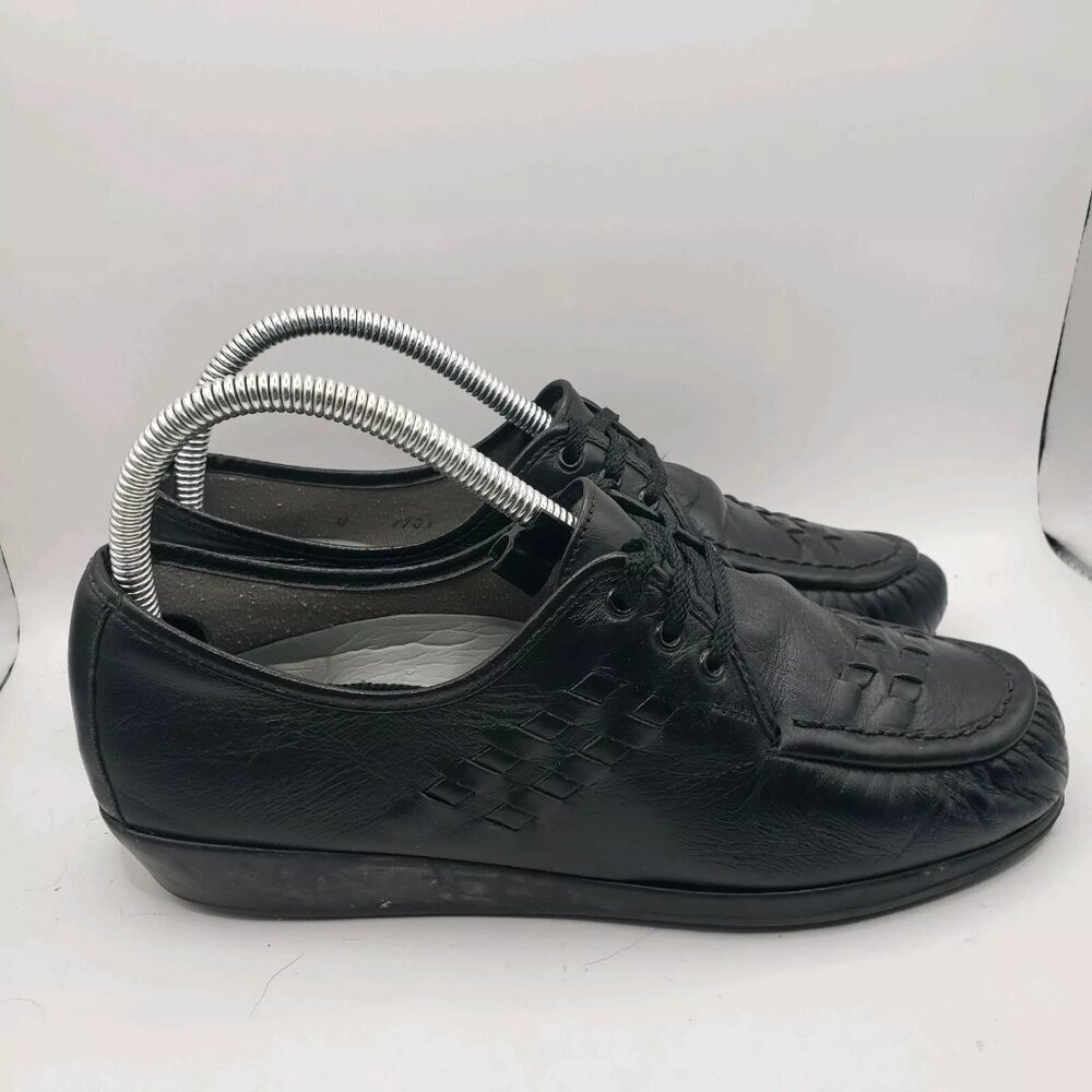 Clinic‎ Shoe Company USA Black Leather Tie Oxford Comfort Shoes Women Size 8W